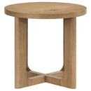  Coaster Furniture Kessler 735988-S2 2-piece Round Sculptural Wood Coffee Table Set - Light Oak IMAGE 3