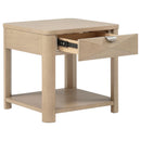  Coaster Furniture Marcelo 736057 Wood End Table with Drawer and Shelf - Light Elm IMAGE 9