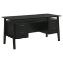  Coaster Furniture Goodson 801586 64-inch 4-Drawer Double Pedestal Computer Desk - Black IMAGE 1
