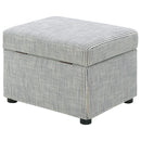  Coaster Furniture Winter 904138 Upholstered Hydraulic Lift Top Storage Ottoman - Grey IMAGE 2