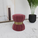 Sora 910290 Round Upholstered Ottoman Berry