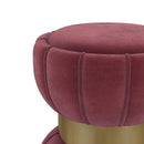 Sora 910290 Round Upholstered Ottoman Berry