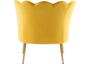 516Yellow Jester Yellow Velvet Upholstered Accent Chair