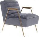 521 Woodford Grey Velvet Accent Chair