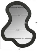 417Black-38M Oblique Acacia Wood Frame Mirror