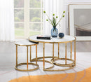 T328 GOLD COFFEE TABLE& 2 END TABLES