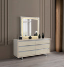 Viola Cream High Gloss Lacquer 4 pc Queen Bedroom Set