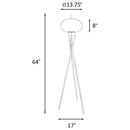 920089 LAYTON WHITE ORB SHADE TRIPOD FLOOR LAMP BLACK