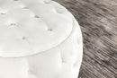 915407 Angelina Round Upholstered Storage Ottoman Pearl