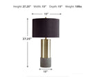 L243164 TABLE LAMP GRAY/BRASS FINISH
