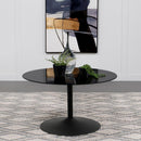 Ganso Round Metal Coffee Table With Tempered Glass Top Black 709688