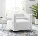 EEI-3948-WHITE SWIVEL ARMCHAIR