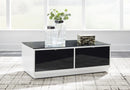 T756-1 WHITE/BLACK COCKTAIL COFFEE TABLE