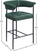 412Green-C Malin Boucle Fabric Upholstered Counter Stool