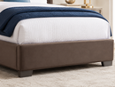 HH224-Brown Velvet Diamonds Queen Bed
