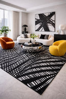 POLAR820 Black/White 5x7 Rug