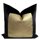 BLOCK GEOMETRIC 22x22 PILLOW COVER- BLACK &GOLD