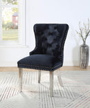 Luxurious Black Velvet Dining Side Chair w/ Chrome Legs (2pc/Box)