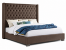 HH224-Brown Velvet Diamonds Queen Bed