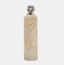 Home Glass, 14" Vase w/ Pinwheel Top, Ivory/Beige 17849-01