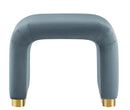 EEI-6733-BRA-CAB-Velvet Waterfall Stool in Brass C(Blue)
