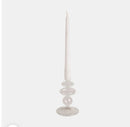 7" Vintage Glass Taper CANDLE HOLDER Clear 20118-14