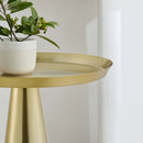 EEI-6608-BRA Round Side Table In Brass