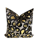 LEOPARD 22x22 PILLOW COVER -BLACK&GOLD