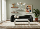 186Black-S Kali 86" Faux Shearling Teddy Fabric Upholstered Sofa