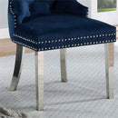 D2082 DARK NAVY VELVET DINING CHAIR