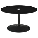 Ganso Round Metal Coffee Table With Tempered Glass Top Black 709688