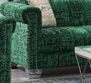 U232-S DARK GREEN CRUSHED VELVET SOFA