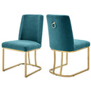 DC05GBU Blue Dining Chair w/ Gold Base 2/box
