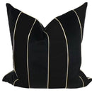 LUXE STRIPE VINTAGE 22" x 22" PILLOW COVER - BLACK & GOLD