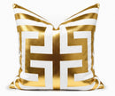 LUXE GEOMETRIC 22" x 22" PILLOW COVER - WHITE & GOLD