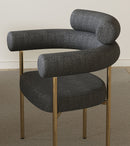 DC02GB Black Dining Chairs with Brushed Gold Base 2/box