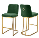 BC05GGN Green Bar Chair w/ Gold Base 2/box