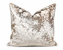 LUXE CRUSHED VELVET 22" x 22" PILLOW COVER - SILVER