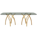 The Prestige DT030G Glass Top w/ Gold Base Dining Table