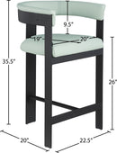 414Mint-C Romeo Vegan Leather Upholstered Counter Stool