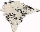 Modern Rustic Faux Fur Art Hide Metallic Black Patch 5x7Rugs