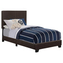 DORIAN FAUX LEATHER UPHOLSTERED TWIN PANEL BED BROWN 300762T