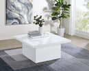 710898 DEVAR SQUARE ENGINEERED WOOD COFFEE TABLE WHITE HIGH GLOSS