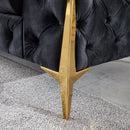 The Dynasty C8001B Black Luxury Armchair w/ Gold legs