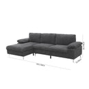 The Comforta LSEC8036 Corduroy Left Corner Sectional Sofa
