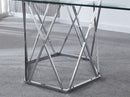 DT303 Silver Glass Top Dining Table