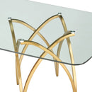 The Prestige DT030G Glass Top w/ Gold Base Dining Table