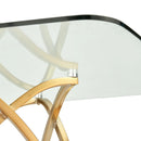 The Prestige DT030G Glass Top w/ Gold Base Dining Table