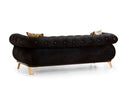 Rosy Black Velvet Sofa & Loveseat