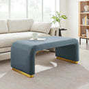 EEI-6735-BRA-CAB Velvet  Waterfall Ottoman In Brass